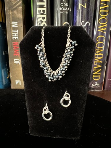 Handgefertigter Schmuck für 11-1/2" Modepuppe - Metall Perlen Halskette und Ohrringe - Bild 4 von 13