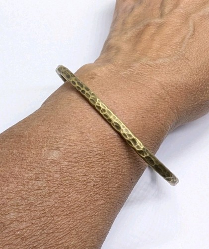 Solid Brass Hand Forged And Hammered Artisan MadeCuff Bracelet Adjustable .A27b - Picture 3 of 9