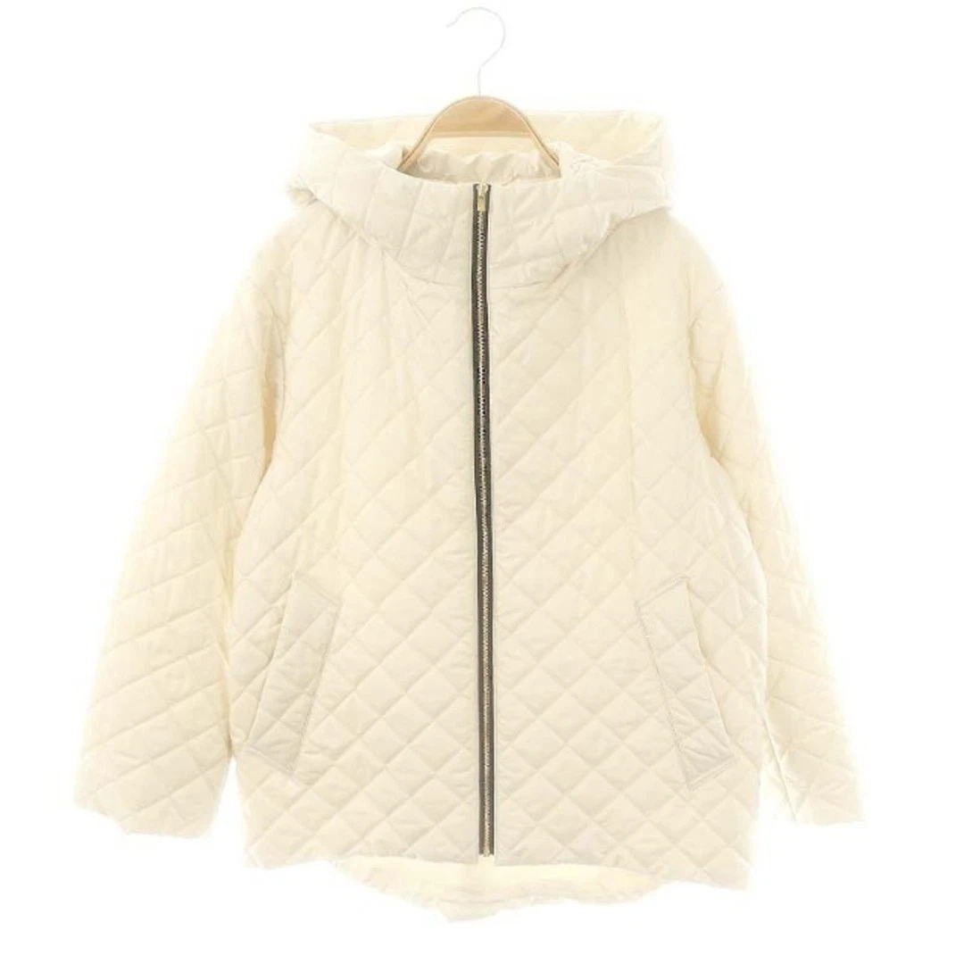 OFF WHITE Giacca blouson trapuntata beige LEVENS zip battuta 32 bianco sporco HK usata 85aa91f4