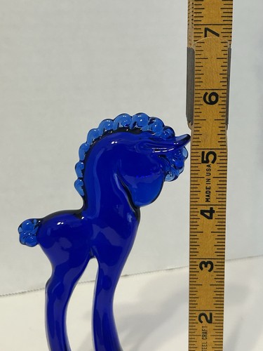 Cobalt Blue Glass Mosser Trojan Horse 5.5 inch  Pony Figurine Figure - Picture 15 of 16