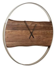  Panchali Wall Clock, Brown and Silver 