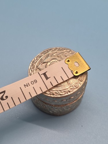 VINTAGE Silber Etui SCHMUCK PILLENDOSE Antik Silber Etui Floral 1" Rund - Bild 9 von 9