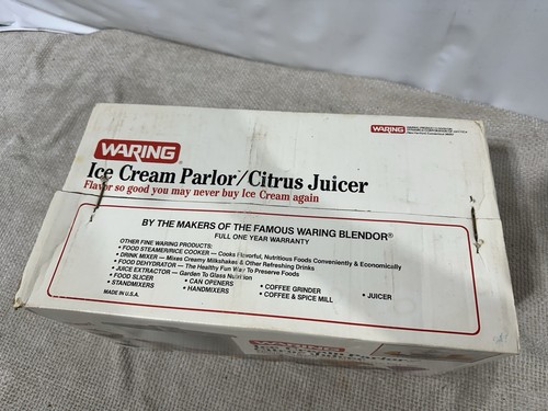 Waring Electric Ice Cream Parlor & Citrus Juicer CF530‑1 Vintage Sealed Box - Picture 3 of 11