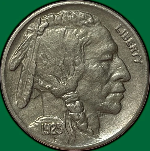 1923-S Buffalo Nickel Almost Uncirculated AU Coin, Weakly Struck Reverse #28689
