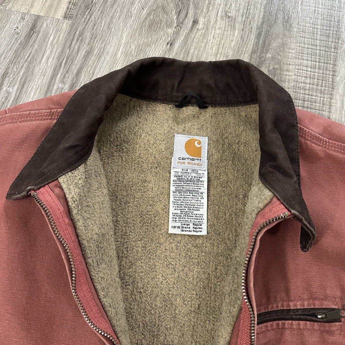 Vintage Carhartt WJ097 VRS Lined Detroit Jacket Salmon Pink