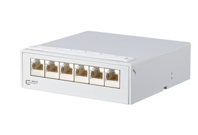 Metz Connect 130862-11-E E-DAT C6 6x8 AP-Verteiler Cat.6, lichtgrau