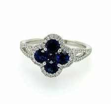 14K White Gold Plated 2Ct Round LabCreated Blue Sapphire Women's Wedding Ring