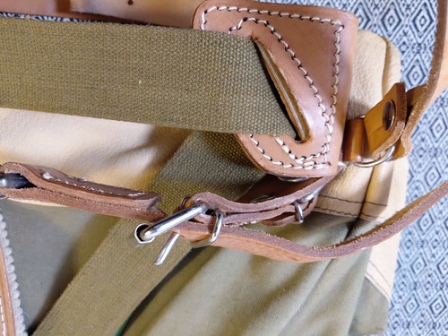 Vintage Bergsteigen Klettern Canvas Stahl Außenrahmen Leder Rucksack Antik - Bild 13 von 21
