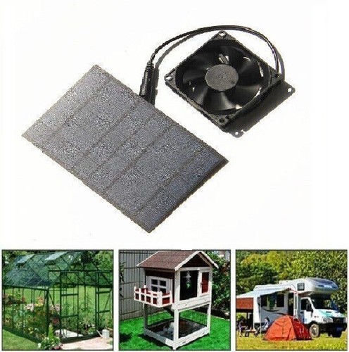 Solar Abluftventilator Solarpanel Gewächshaus Ventilator Wasserdicht Solarlüfter - Bild 4 von 6
