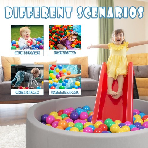 BPA Free 100 Pack Colorful Plastic Balls for Baby Play & Ball Pit, Tent, Pool... - Picture 7 of 9