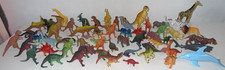 Big Lot Of 60 Small Size 1  -3  Toy Plastic PVC  Rubber Dinosaurs  some animals