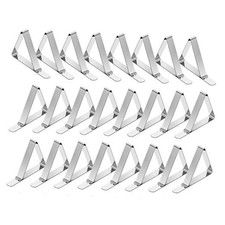 24 Pack Tablecloth Clips Stainless Steel Table Cloth Cover Clamps 24PACK White