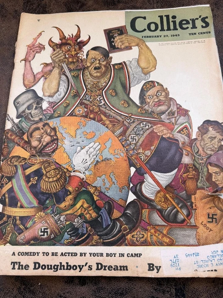 Colliers Magazine February 27, 1943 Issue. RARE WW2, Hitler Cover--GREAT GIFT - Image 2 of 4