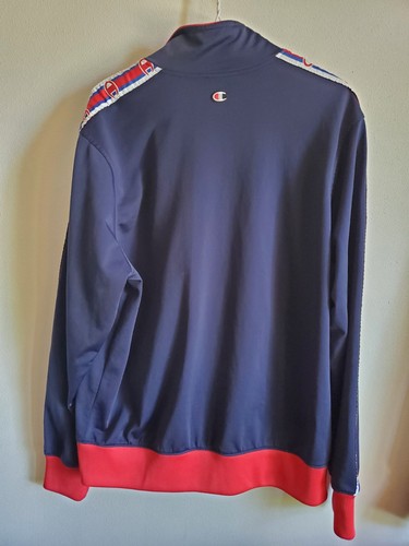 Chaqueta de Pista de Fútbol CHAMPION Cremallera Completa Bordada Para Hombre Grande Azul - Imagen 5 de 9