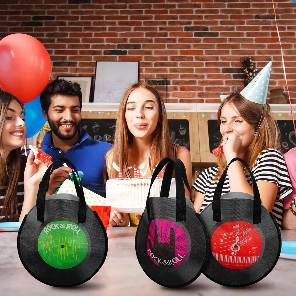 36 шт. нетканые сумки-тоут для вечеринок рок-н-ролла 50-х годов музыкальных записей - Изображение 4 из 4