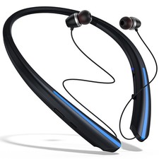 Bluetooth Headphones Neckband Retractable, Wireless Earbuds IPX5 Sweatproof, ...