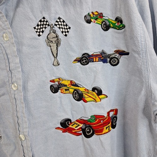 Vintage Casey Coleman Button Shirt Damen Gr. L/XL Racing Rennwagen bestickt 90er - Bild 5 von 11