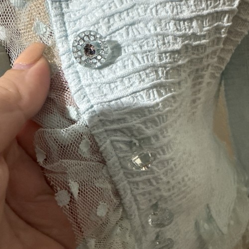 De colección Rickie Freeman para Teri Jon Azul Talla 10 Botón Delantero Chaqueta Falda Traje - Imagen 6 de 22