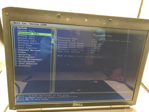 Dell Vostro 1500 Intel Core 2 Duo 15" Laptop 2GB RAM- BOOTS BIOS/MISSING PART-MZ - Picture 2 of 9