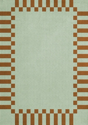 Alfombra Teklan Frame Sky/Cobalto/Camello acolchada a mano 8x10 9x12 10x14 Tuft Handma - Imagen 2 de 2
