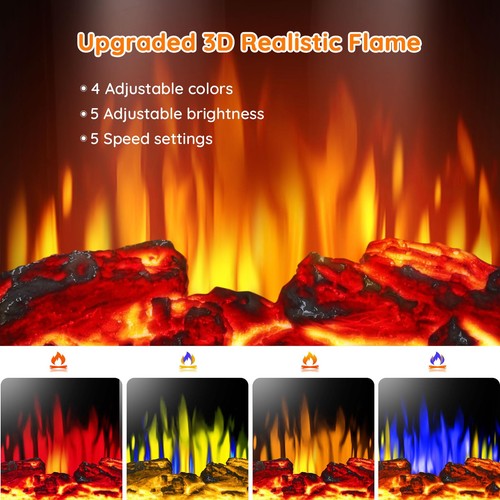 Electric Fireplace Heater, 1500W Infrared Fireplace Stove w/ 3D Realistic Fla... - Picture 5 of 10
