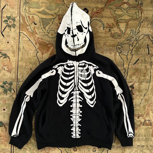 Vintage Skelett Halloween Hoodie Sweatshirt -ed hardy Jugend Größe 12 Y2k - Bild 9 von 13