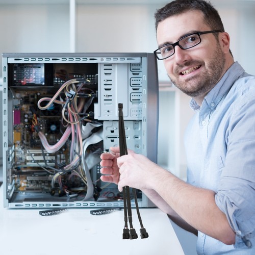 2 Pcs CPU -Adapterkabel Lüfter Verlängerungskabel Splitter Für Gehäuselüfter - Afbeelding 4 van 12