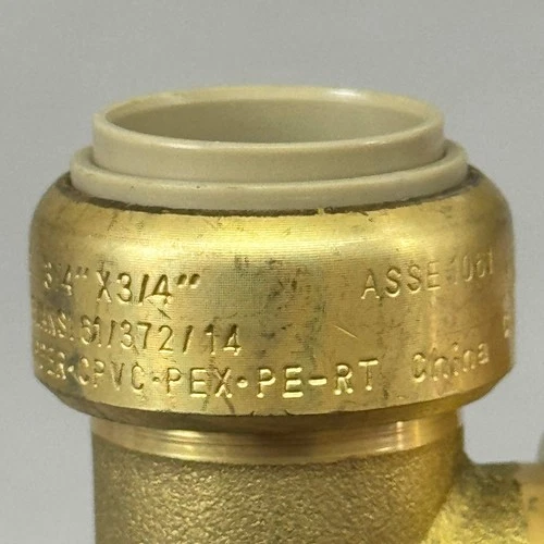 JONES STEPHENS Plumbite 90 Elbow Push On 3/4"x3/4" Brass C77426LF - Picture 2 of 8