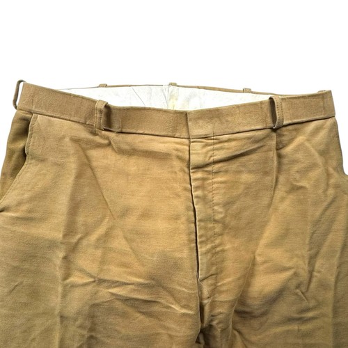 Vintage Orvis Moleskin Chino Pants Chamois Beige  Pleated Sz 34 Made In England - Picture 4 of 15