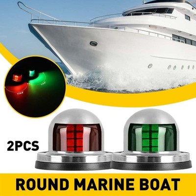 Pair & Red Green Navigation 8LED Lights Marine Bow Light Lamp for Boat Pontoon