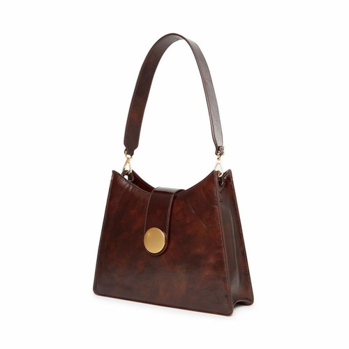 Elleme Katzenleder Handtasche glänzend Schildpattleder in Pflaume - Bild 2 von 8