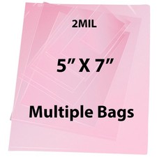 2Mil 5" X 7" | Pink Anti-Static Flat Bags, Heat Sealable Bag | Multiple Bags