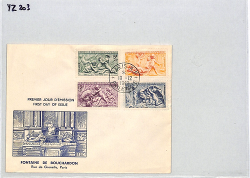 FRANCE 1949 FDC *Fontaine* RELIEF FUND Set{4}  ILLUSTRATED First Day Cover YZ203 - Picture 9 of 12