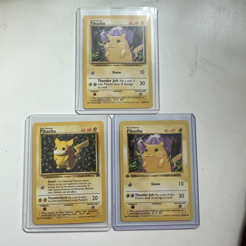 3) 1999 Pikachu Pokémon Cards - Picture 1 of 5