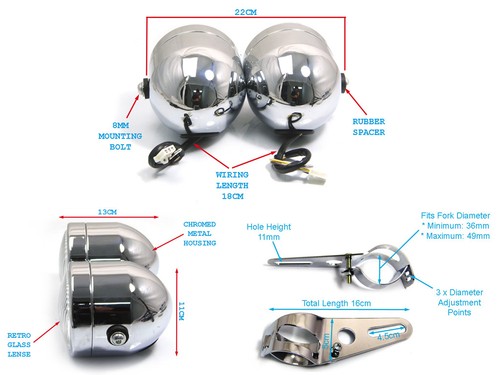 Kit de faros y soportes para Suzuki GSF Bandit 600 1200 650 1250 Streetfighter - Imagen 2 de 9