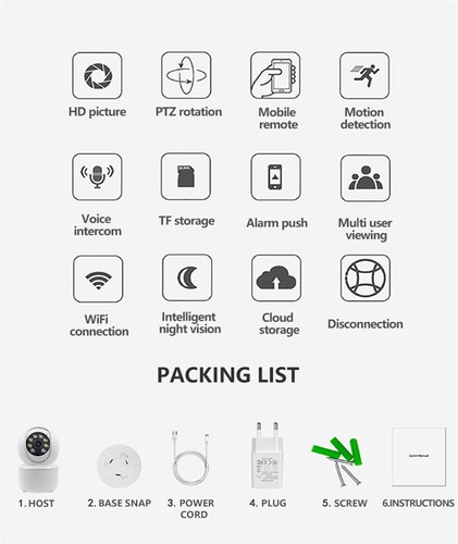 HD PTZ Wifi IP Camera Color Night Vision Wireless CCTV Home Security Cameras - Picture 5 of 14