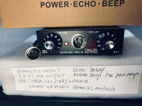 AMPLIFICADOR DE MICRÓFONO DINÁMICO COBRA DELTA EC1 5 PINES / CÁMARA DE ECO con ROGER BEEP CB HAM - Imagen 3 de 10