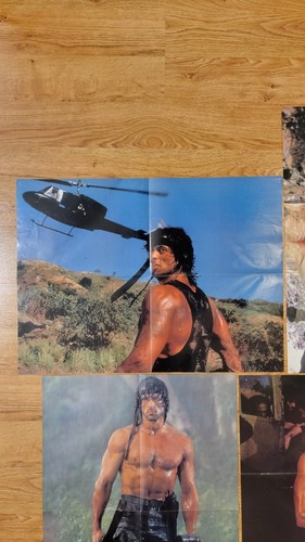 1985 Stallone Rambo erste Blutfilmplakate 21,75 Zoll x 16 Zoll 4er-Set gefaltet - Bild 5 von 12