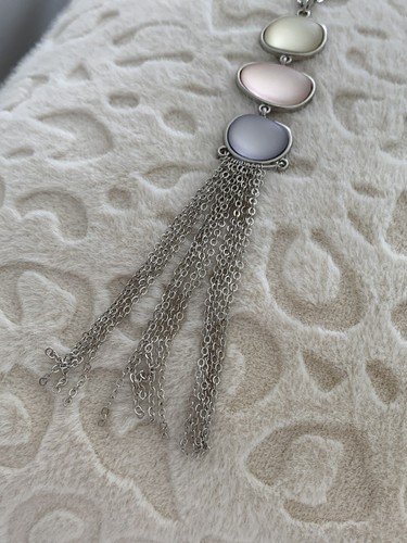 NWT Est. 1946 Women’s Jewelry Silver Chain with Colorful Pebble Gem Stones  - Picture 5 of 7