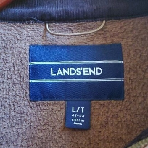Pullover Lands' End 1/4 Cremallera Bolsillo Cuero Recortado Manga Larga Talla LT Chaqueta - Imagen 4 de 10