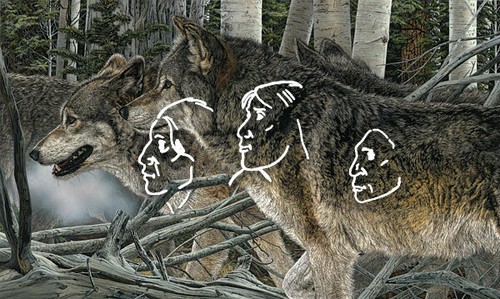Judy Larson KINSHIP, giclee canvas, Wolves #149/150 - Picture 2 of 2