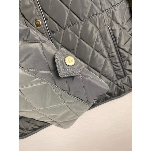 Lauren Ralph Lauren Crest Quilted Jacket Olive Green Women Size Small Equestrian - Picture 15 of 20