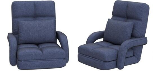 FLOGUOR Indoor Floor Chair with Armrest and Pillow Folding Chaise Lounge Sofa - Picture 3 of 8