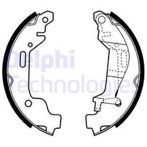 DELPHI Bremsbackensatz Bremsbacken hinten für Ford KA RB_ Fiesta V JH_ JD_ - Bild 2 von 2