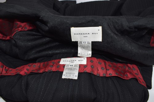 Barbara Bui 42/44 Suit Set Stripe Double Breasted Blazer Jacket Flat Front Pants - Picture 19 of 20