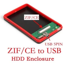 ZIF/CE to USB 1.8"in 40Pin HDD External Hard Drive SSD Convertor Enclosure Case