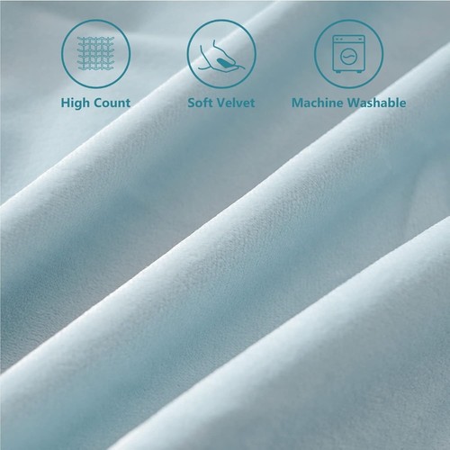 Throw Pillow Covers Velvet 12x20 Set of 2 Baby Blue Soft Couch Home Decor - Picture 5 of 9