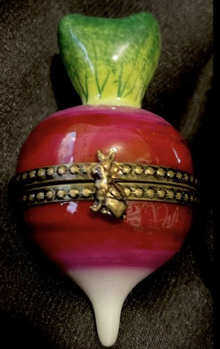 Limoges RADISH Box Peint Main France By Parry Vielle Rare - Picture 10 of 10