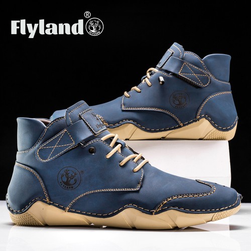 FLYLAND Para hombres Moda Tenis Vintage Cuero Zapato Hecho a Mano Chukka Vestido Botas - Imagen 17 de 50