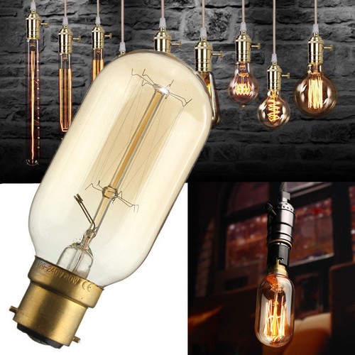 E27 B22 Incandescent Light Bulbs Edison Bulb Vintage Filament Long Tube Bulbs - Picture 22 of 50